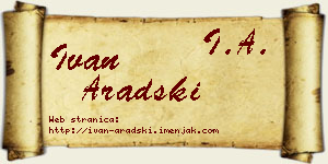 Ivan Aradski vizit kartica